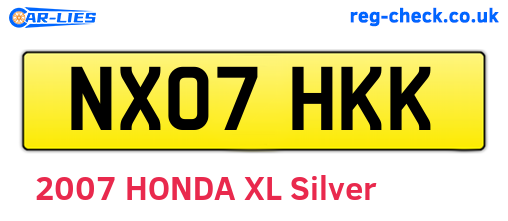 NX07HKK are the vehicle registration plates.