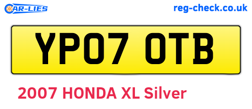 YP07OTB are the vehicle registration plates.