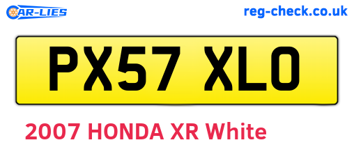 PX57XLO are the vehicle registration plates.