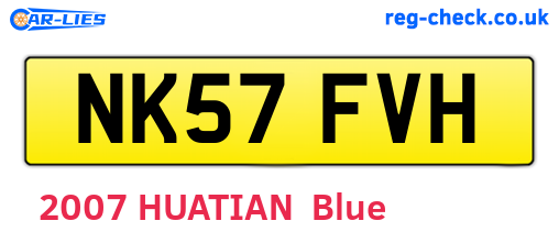 NK57FVH are the vehicle registration plates.
