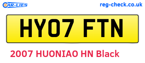 HY07FTN are the vehicle registration plates.