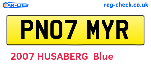 PN07MYR are the vehicle registration plates.