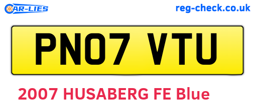 PN07VTU are the vehicle registration plates.