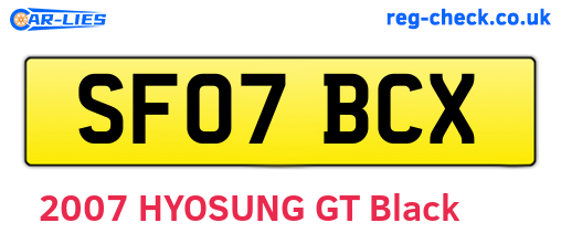 SF07BCX are the vehicle registration plates.