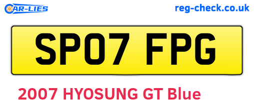 SP07FPG are the vehicle registration plates.