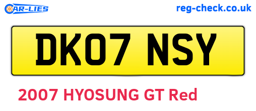 DK07NSY are the vehicle registration plates.