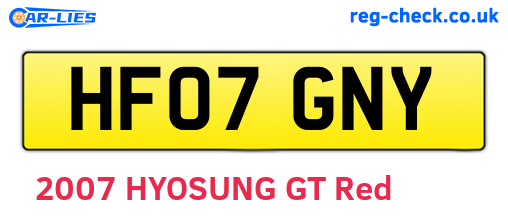 HF07GNY are the vehicle registration plates.