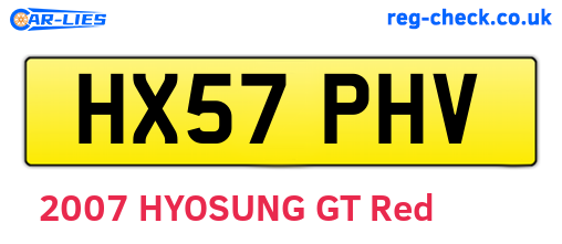 HX57PHV are the vehicle registration plates.