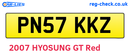 PN57KKZ are the vehicle registration plates.