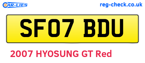 SF07BDU are the vehicle registration plates.