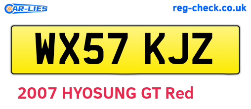 WX57KJZ are the vehicle registration plates.