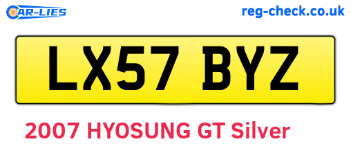 LX57BYZ are the vehicle registration plates.