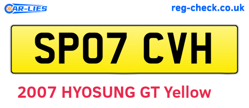 SP07CVH are the vehicle registration plates.