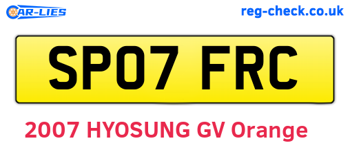 SP07FRC are the vehicle registration plates.
