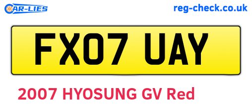 FX07UAY are the vehicle registration plates.