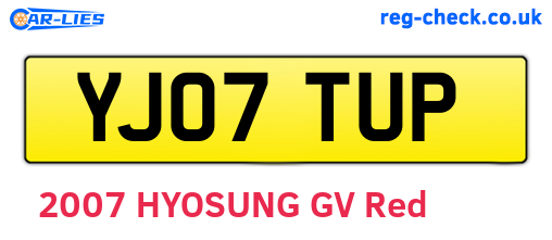 YJ07TUP are the vehicle registration plates.