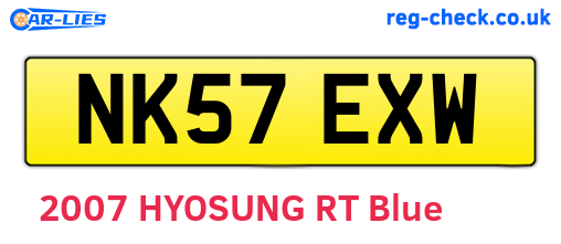 NK57EXW are the vehicle registration plates.