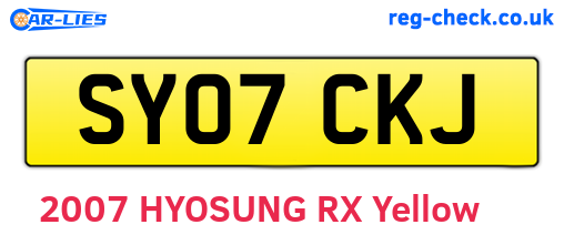 SY07CKJ are the vehicle registration plates.