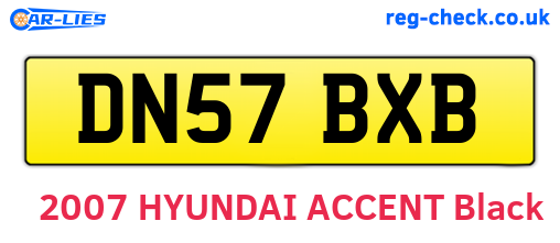 DN57BXB are the vehicle registration plates.