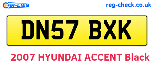 DN57BXK are the vehicle registration plates.