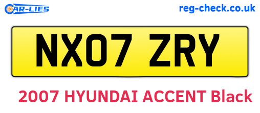 NX07ZRY are the vehicle registration plates.