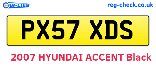 PX57XDS are the vehicle registration plates.