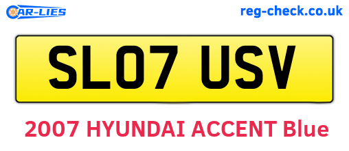 SL07USV are the vehicle registration plates.