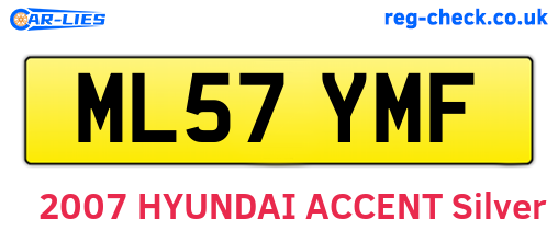 ML57YMF are the vehicle registration plates.