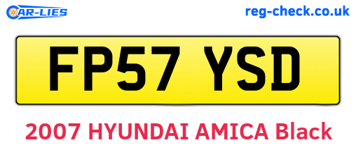 FP57YSD are the vehicle registration plates.
