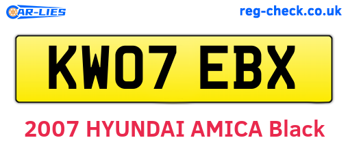 KW07EBX are the vehicle registration plates.