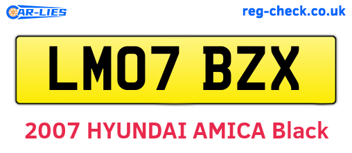 LM07BZX are the vehicle registration plates.