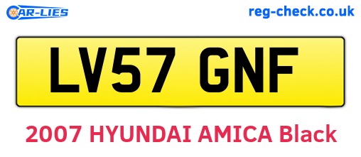 LV57GNF are the vehicle registration plates.