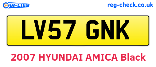 LV57GNK are the vehicle registration plates.