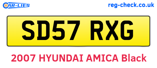 SD57RXG are the vehicle registration plates.