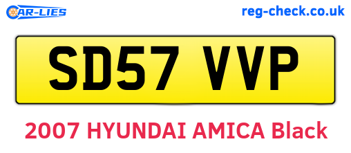 SD57VVP are the vehicle registration plates.