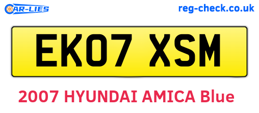 EK07XSM are the vehicle registration plates.