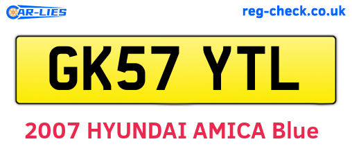 GK57YTL are the vehicle registration plates.