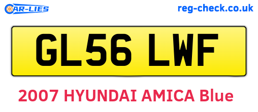 GL56LWF are the vehicle registration plates.