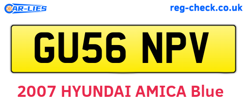 GU56NPV are the vehicle registration plates.