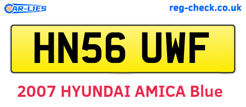 HN56UWF are the vehicle registration plates.