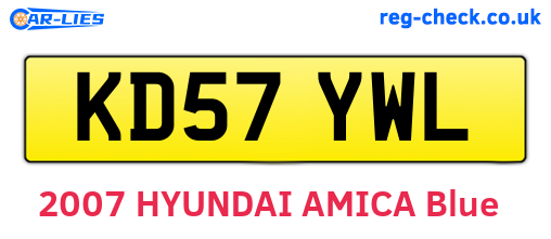 KD57YWL are the vehicle registration plates.