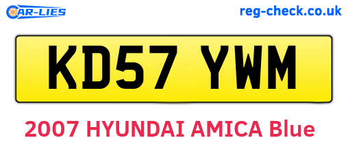 KD57YWM are the vehicle registration plates.