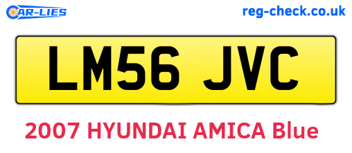 LM56JVC are the vehicle registration plates.