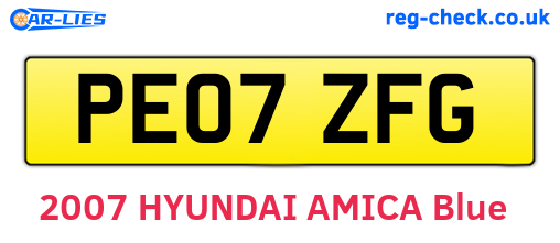 PE07ZFG are the vehicle registration plates.