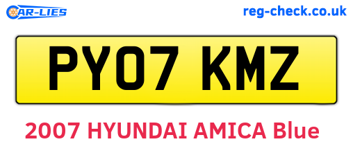PY07KMZ are the vehicle registration plates.