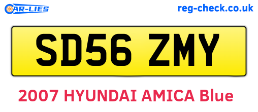 SD56ZMY are the vehicle registration plates.