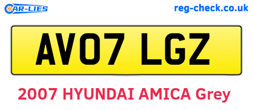 AV07LGZ are the vehicle registration plates.