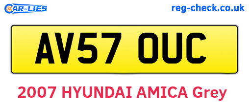 AV57OUC are the vehicle registration plates.