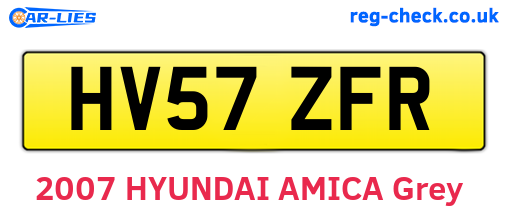HV57ZFR are the vehicle registration plates.
