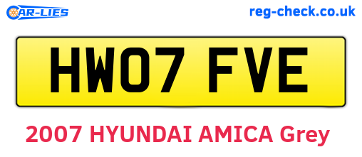 HW07FVE are the vehicle registration plates.